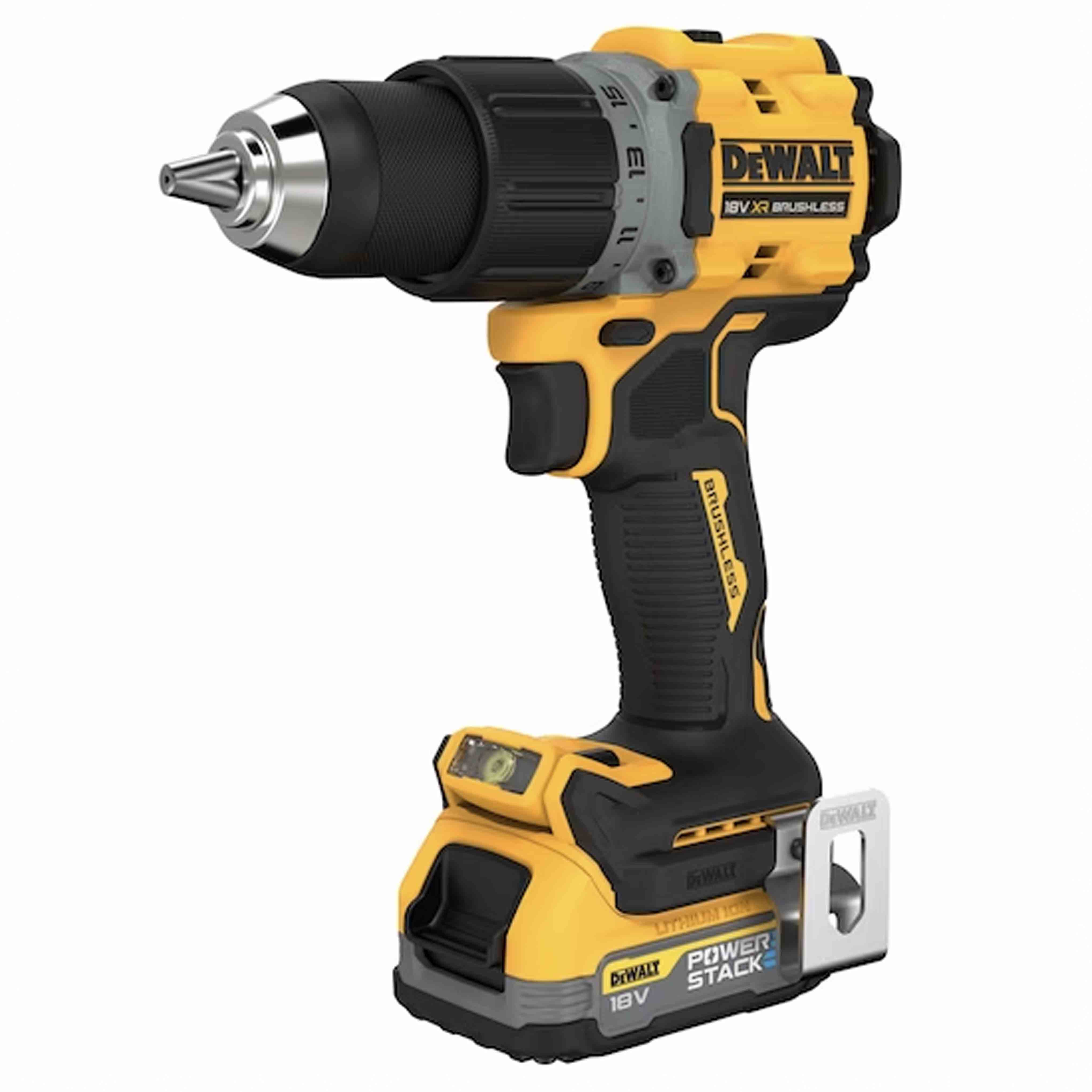 Compact 2-Speed XR 18V BRUSHLESS Drill Driver - 2 x POWERSTACK Compact in TSTACK CASE and ACCESSORIES - DeWALT - DCD800E2T-QW Compact 2-Speed XR 18V BRUSHLESS Drill Driver - 2 x POWERSTACK Compact in TSTACK CASE and ACCESSORIES - DeWALT - DCD800E2T-QW